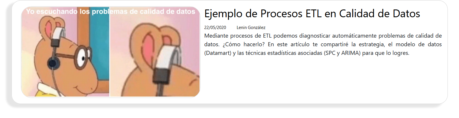 Artículo Ejemplo de procesos etl en calidad de datos