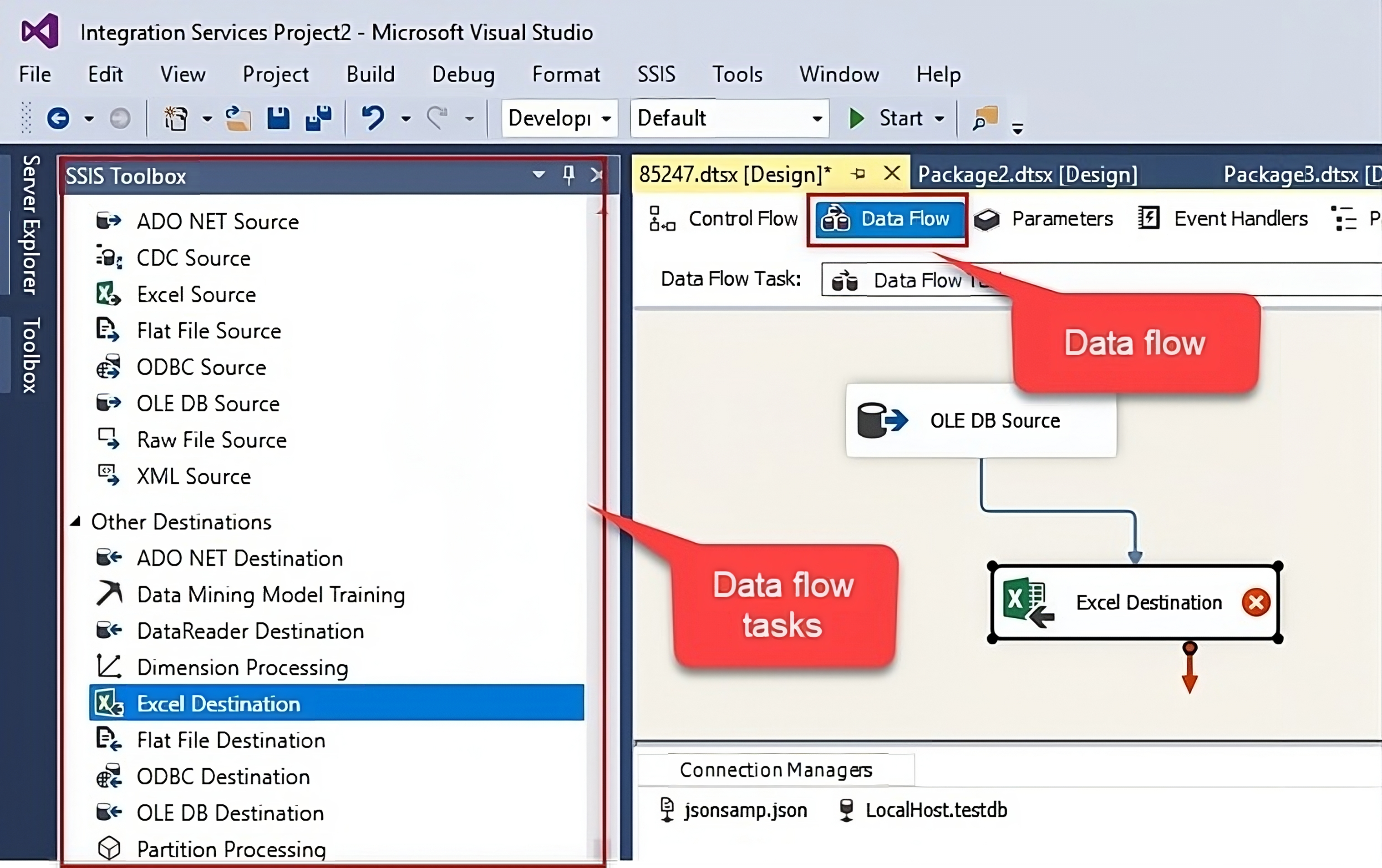 Ejemplos de herramientas ETL: SQL Server Integration Services